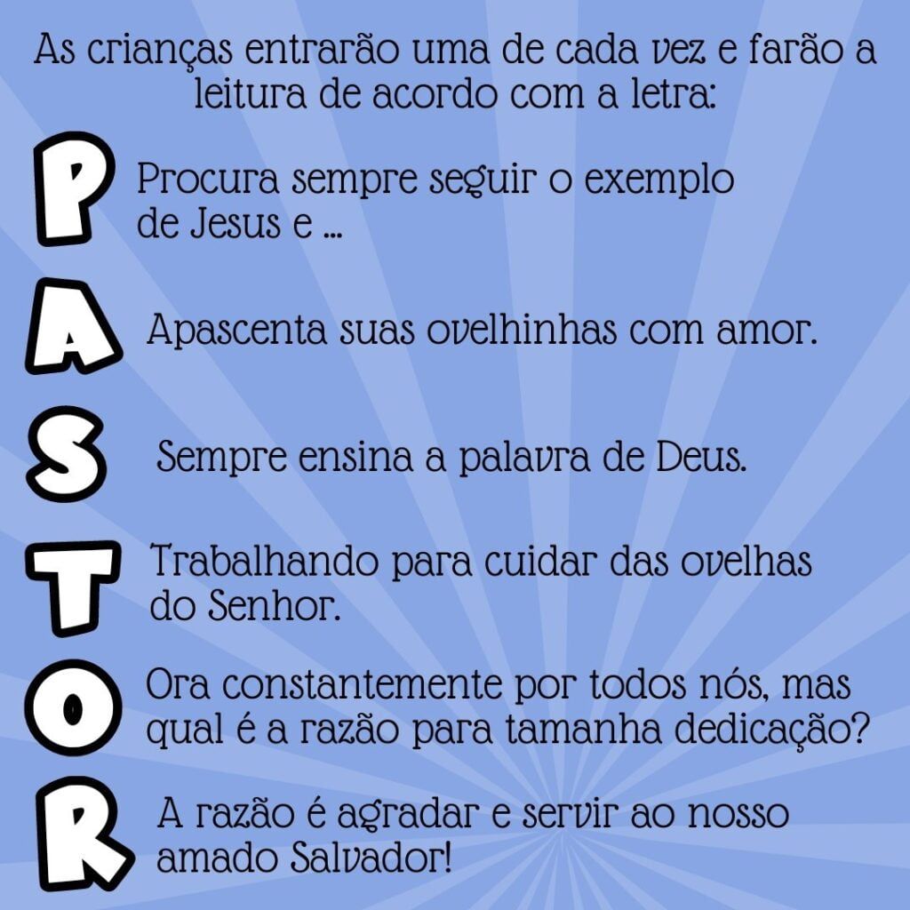 Jogral – Dia do pastor – Evangelizando uma Criança